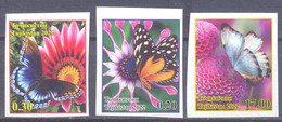 2022. Tajikistan, Butterflies & Flowers  Of Tajikistan, 3v Imperforated, Mint/** - Tadjikistan