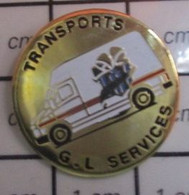 1315a Pin's Pins / Beau Et Rare / TRANSPORTS / G.L. SERVICES FOURGON CAMIONNETTE - Transports