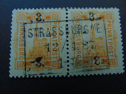 Rare Paire Du N°. 49 Oblitéré (catalogue De L'ASPAL) Des Postes Locales De Strasbourg - Used Stamps