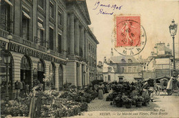 Reims * Place Royale Et Le Marché Aux Fleurs * Foire * Commerce DEWACHTER Frères - Reims