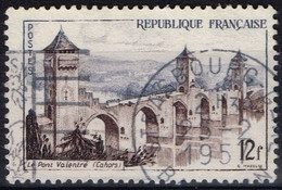 FR VAR 65 - FRANCE N° 1039 Obl. Cahors Le Pont Valentré Variété Cadre Interrompu Et Impression Pâle - Used Stamps