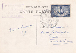 France N°889 - Oblitération Bordeaux - Carte - TB - Covers & Documents