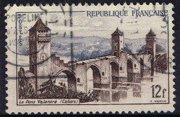 FR VAR 67 - FRANCE N° 1039 Obl. Cahors Le Pont Valentré Variété Chiffres Blancs - Usati