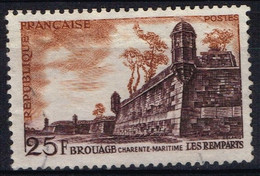 FR VAR 66 - FRANCE N° 1042 Obl. Brouage Variété Chiffre 5 Blanc - Gebraucht