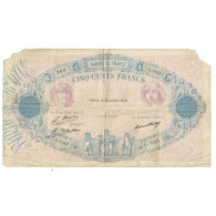 France, 500 Francs, Bleu Et Rose, 1929, S.1153 393, TB, Fayette:30.32, KM:66k - 500 F 1888-1940 ''Bleu Et Rose''