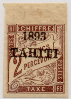 !!! TAHITI, TAXE N°26 BORD DE FEUILLE NEUVE * SIGNEE BRUN - Unused Stamps