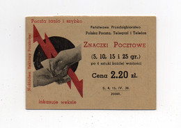 !!! POLOGNE, CARNET N°5 DE 1938 A 2.20 ZL COMPLET NEUF ** - Postzegelboekjes