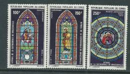 Congo PA N° 105 / 07 XX Vitraux De La Cathédrale De Brazzaville, Les 3 Valeurs Sans Charnière, TB - Neufs