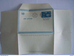 UN UNO United Nations New York Aerogramme Stationery Entier Postal Air Letter 1952 First Day Of Issue - Poste Aérienne