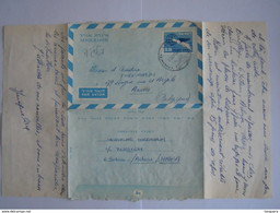 Israel Aerogramme Stationery Entier Postal 1961 0.20 Ha-Merkaz To Anvers Belgium Cancelled Auto - Posta Aerea