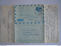 Israel Aerogramme Stationery Entier Postal 1961 0.20 Ha-Merkaz To Anvers Belgium Cancelled Auto - Poste Aérienne