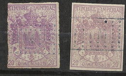 Fiscaux Dimension Aigle Manteau Impérial N° 6C Et 6 Ca  Oblitérés   B / TB Voir Scans  Soldé ! ! ! - Timbres