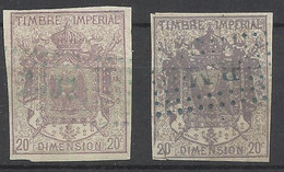 Fiscaux Dimension Aigle Manteau Impérial N° 6A Et 6B  Oblitérés   B / TB Voir Scans  Soldé ! ! ! - Timbres