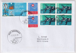 428, 442, 519 Aufbrachsfrankatur Auf A-Postbrief Mit K-Stempel Obernau Hergiswald - Covers & Documents