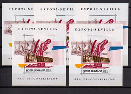 ROMÉNIA 1992- MNH  (EXPO'92)_ 5X -  RMN0149v5r - 1992 – Sevilla (Spanje)