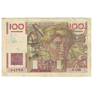 France, 100 Francs, Jeune Paysan, 1946, O.129 84288, TB, Fayette:28.10, KM:128a - 100 F 1945-1954 ''Jeune Paysan''