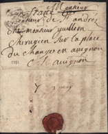 Lettre De Paris 2 Mai 1727 Port Payé Franc Manuscrit Lenain Armoiries 32 Franc Couronné Cire Avec Cupidon - 1701-1800: Vorläufer XVIII