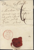 Moselle Marque Postale 55 Sarreguemines Taxe Manuscrite 6 Dateur 31 AOUT 1819 Beau Cachet Cire UT RUPES - 1801-1848: Precursors XIX