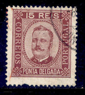 ! ! Ponta Delgada - 1892 D. Carlos 15 R (Perf. 13 1/2) - Af. 03 - Used - Ponta Delgada