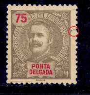 ! ! Ponta Delgada - 1898 D. Carlos 75 R - Af. 31 - No Gum - Ponta Delgada