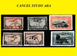 (°) ABA BELGIAN CONGO / CONGO BELGE = CANCELATION STUDY = 6 STAMPS [-A-] AIRMAIL PA1+3+10+9+17+12 - Variedades Y Curiosidades