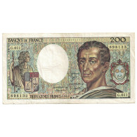 France, 200 Francs, Montesquieu, 1982, G.011, TB+, Fayette:70.02, KM:155a - 200 F 1981-1994 ''Montesquieu''