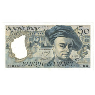 France, 50 Francs, Quentin De La Tour, 1977, D.6, SPL, Fayette:67.2, KM:152a - 50 F 1976-1992 ''Quentin De La Tour''