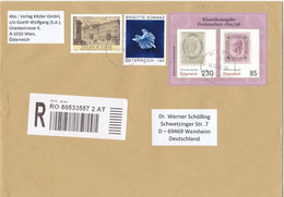 Österreich Wien R-Brief TGST 2022 Block (3508/09) Freimarken Monarchie + Mi. 3532 Turn + Taxis + Mi. 3511 Kowanz - Lettres & Documents