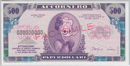 49918 - ITALY -Facsimile PAPERMONEY Numberered 000000000:1980's 500 Paperdollari - Autres & Non Classés