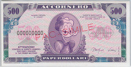 49918 - ITALY -Facsimile PAPERMONEY Numberered 000000000:1980's 500 Paperdollari - Altri & Non Classificati