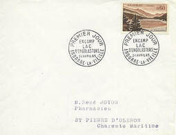 ANDORRE -  TIMBRES N° 161A   -  ENCAMP LAC D'ENGOLASTERS  -   1ER JOUR -  SEUL SUR LETTRE  - 1965 - Cartas & Documentos