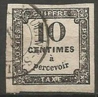 France - Timbres-Taxe - N° 2 Noir Typo - Obl. MOULINS-S-ALLIER - 1859-1959 Gebraucht