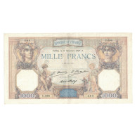 France, 1000 Francs, Bleu Et Rose, 1927, U.680, TTB, Fayette:37.1, KM:79a - 1 000 F 1889-1926 ''Bleu Et Rose''