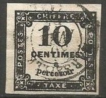 France - Timbres-Taxe - N° 2 Noir Typo - Obl. MARSEILLE - 1859-1959 Usati