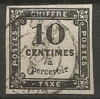 France - Timbres-Taxe - N° 2 Noir Typo - - 1859-1959 Oblitérés