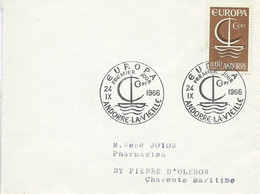 ANDORRE -  TIMBRES N° 178    -  EUROPA     - 1ER JOUR   -  SEUL SUR LETTRE   - 1966 - Cartas & Documentos
