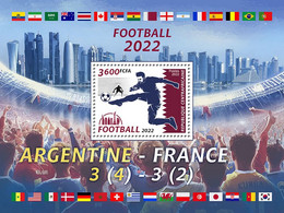 Central Africa  2022 Football. Argentina - France. (828b2) OFFICIAL ISSUE - 2022 – Qatar