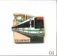 Pin's Tramway / SEMITAN (Société Economie MIxte Transports Agglomération Nantaise). Non Estampillé. Zamac. T880-01 - Transports