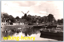 Werder Havel - S/w Mühlenblick 1   Mit Windmühle Und Boote - Werder