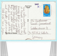 ÄGYPTEN Psusennes I. - Totenmaske --- AK Postcard: Nile Of Aswan --- Brief Cover (2 Scan)(38331) - Cartas