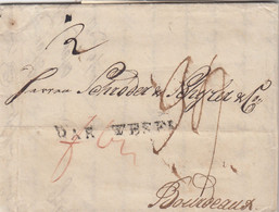 LETTRE. FE 1803. DANZIG POUR BORDEAUX. PAR WEZEL 34 Sols - 1794-1814 (French Period)