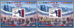 CENTRALAFRICA 2022 MNH Football WM Qatar 2022 2S/S - OFFICIAL ISSUE - DHQ2250 - 2022 – Qatar