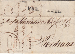 LETTRE. 5 NOV 1802. ROTTENBURG DANZIG POUR SCHRODER BORDEAUX. PAR WEZEL TAXE 33 Sols - 1794-1814 (French Period)