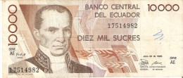 BILLETE DE ECUADOR DE 10000 SUCRES DEL 30 DE JULIO DEL 1988 (BANKNOTE) - Equateur