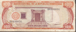 BILLETE DE REP. DOMINICANA DE 100 PESOS ORO DEL AÑO 1993 SERIE B (BANKNOTE) - Dominicaine