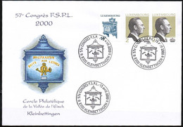 Luxembourg , Luxemburg , 2000, MI 1282+1357,57 CONGRES F.S.P.L. 2000,  ESTB - Storia Postale