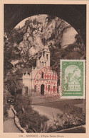 MONACO N° 122 Sur Carte Postale  CARTE MAXIMUM Eglise Sainte Dévote Cachet En Rouge RARE - Briefe U. Dokumente