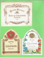 5 ETIQUETTES ANCIENNES EAU DE COLOGNE IMPRIMEUR MOUNIER ET JEANBIN A PARIS - Etiquetas