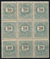 **, * 1899 Feketeszámú 20kr 9-es Tömb 12 : 11 3/4 Fogazással 2. Vízjelállás (3 Bélyeg Falcos / 3 Hinged Stamps) (75.000+ - Sonstige & Ohne Zuordnung