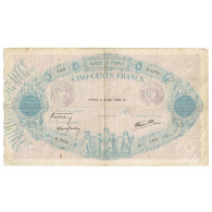 France, 500 Francs, Bleu Et Rose, 1939, D.3379 768, TB, Fayette:31.32, KM:88c - 500 F 1888-1940 ''Bleu Et Rose''